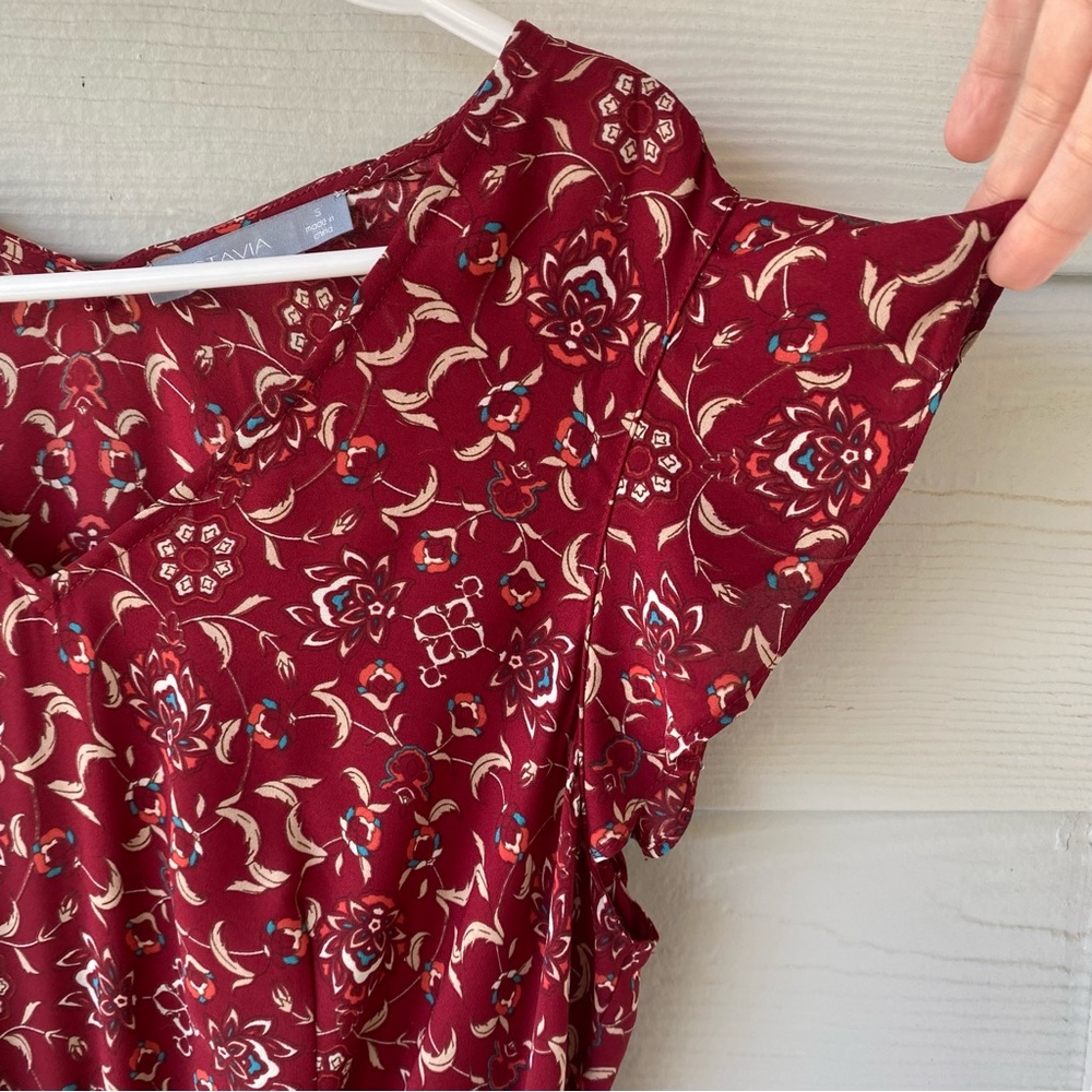 OCTAVIA Short Ruffle Sleeve V Neck Floral Maxi Dress - Picture 4 of 14